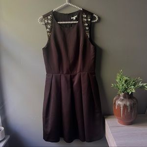 Shoshanna Embellished Black A-line Cocktail Dress Size 6
